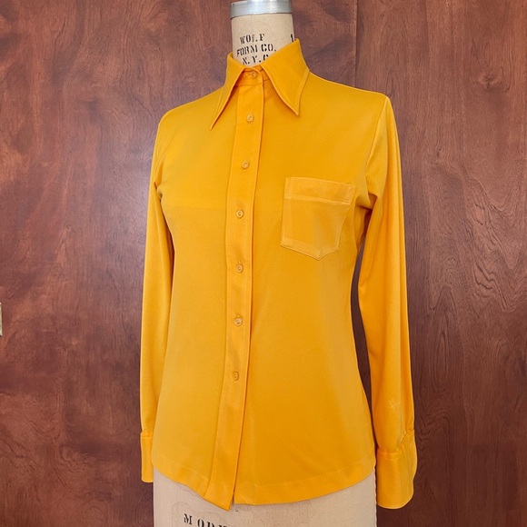 1970s Sears Perma Prest Button-Down Shirt Small, True Vintage - Picture 2 of 9